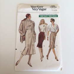 7565 VOGUE FIT STRAIGHT RAISED WAIST LOWER PLEATS SKIRT LENGTHS PATTERN 12-16